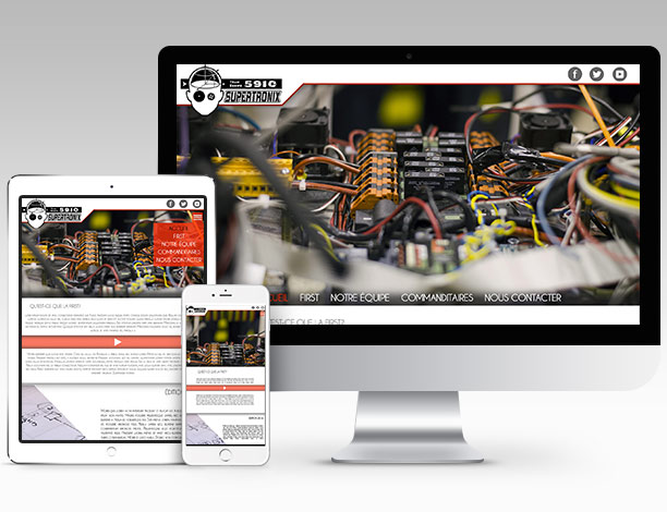 Maquette du site web de Supertronix